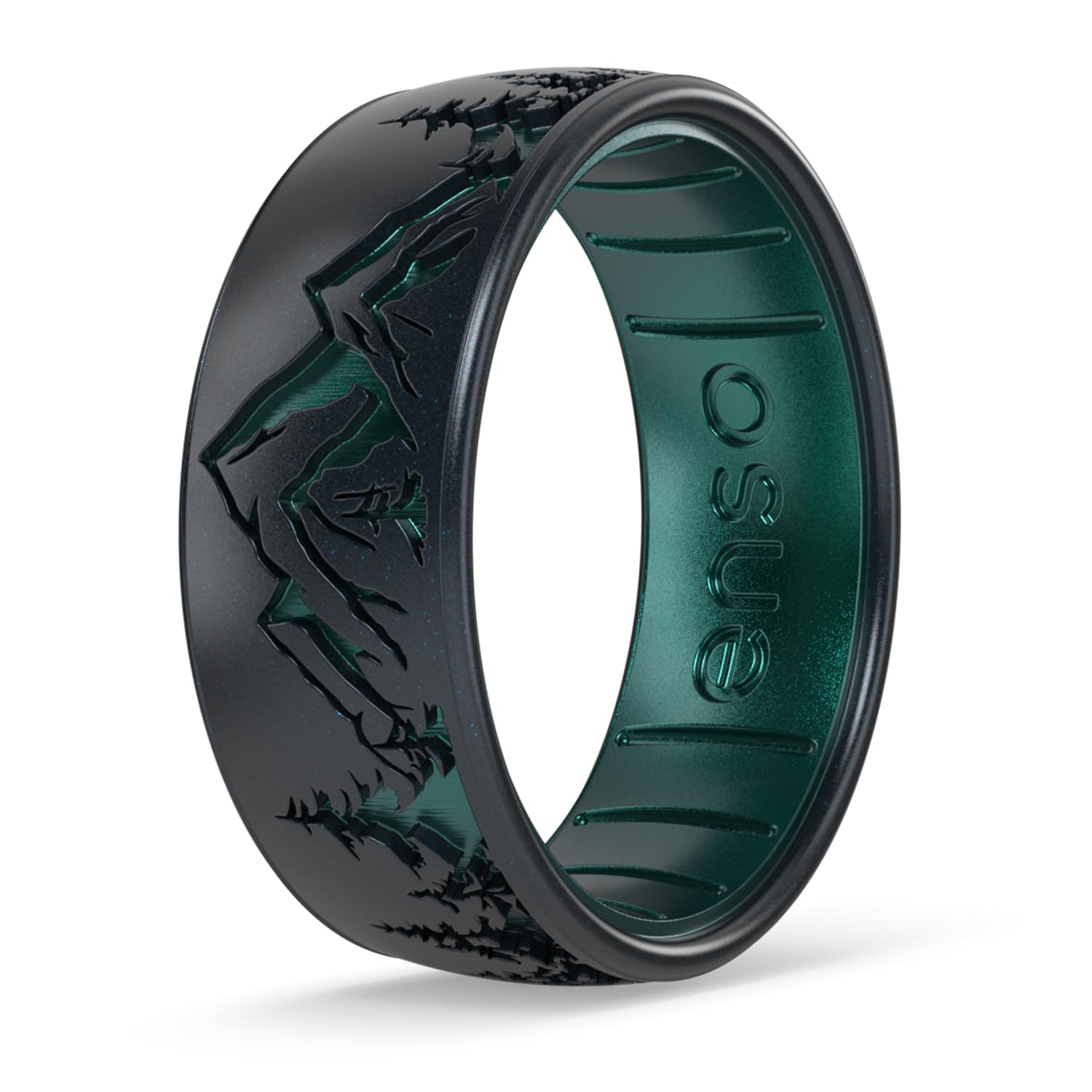 Enso Rings Etched Classic Silicone Rings - Etched Nature Collection - Comfortable and Flexible Design