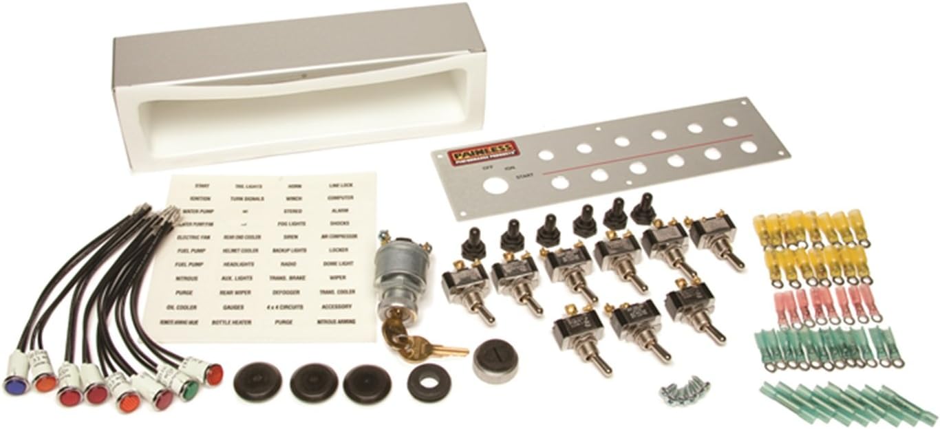 Painless Performance 50340 Extreme Off-Road Weatherproof Toggle Switch Panel with Keyed Ignition, 6-Switch