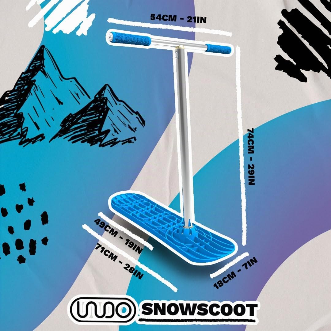 Indo SnowScoot – Ultimativer Schneescooter für Kinder & Erwachsene – Perfekter Hinterhofspaß mit glattem Schleifboden – Ideales Kinder-Schnee-Spielzeug für kleine Hügel
