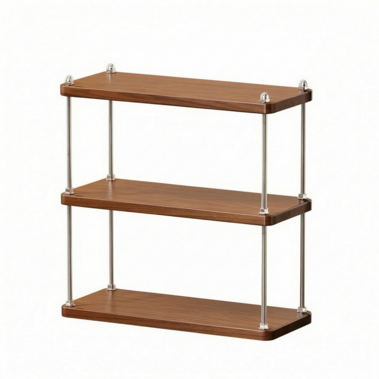 Qianly Scaffale a Ripiani Regolabile oggetti con Aste Filettate Metalliche Saldispazio Scaffale a Ripiani per Caffè, S