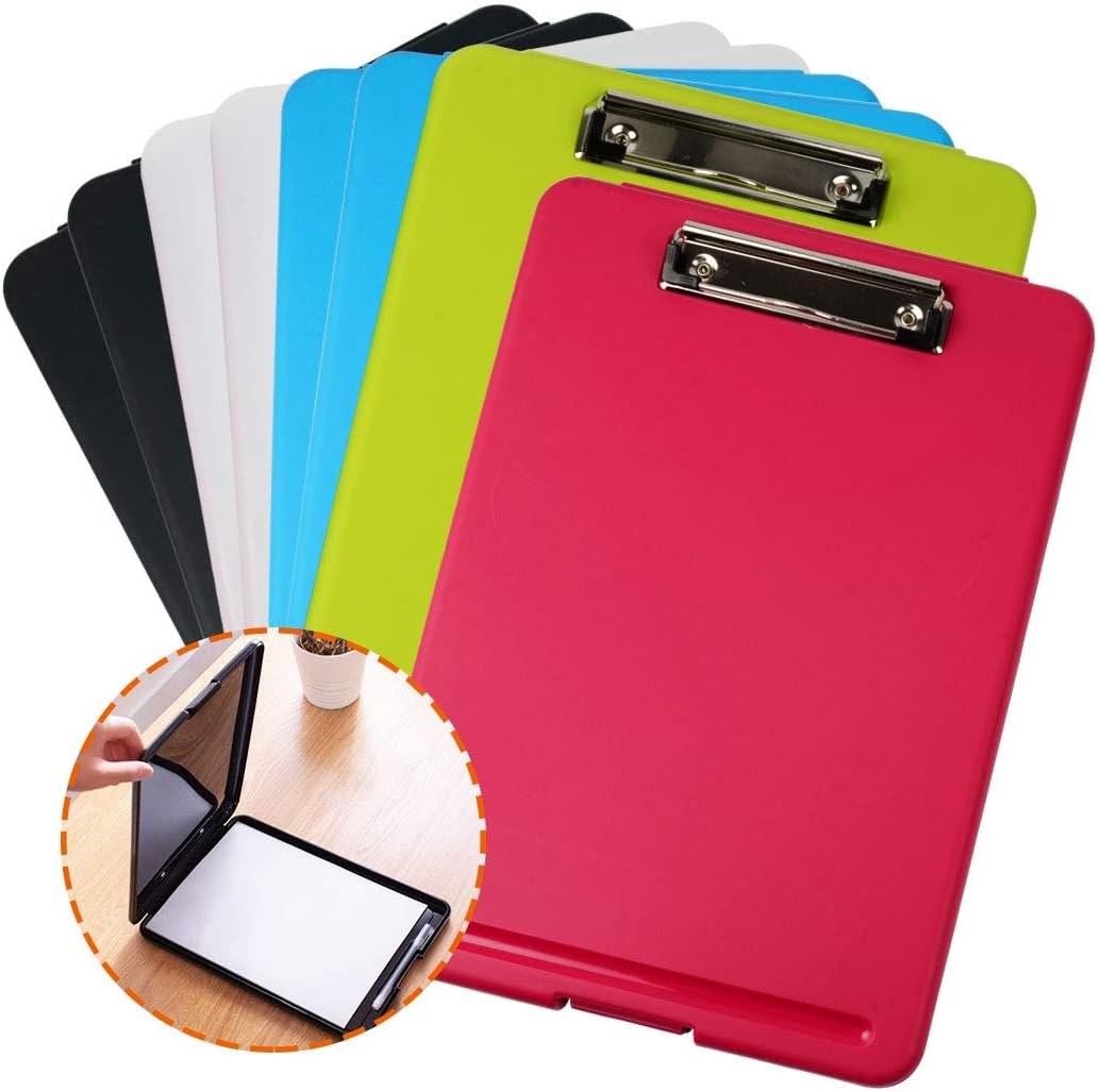 8 Pack Storage Plastic Clipboard, Plastic Clip Board with