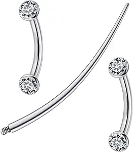 F136 Titanium 16g 6/8/10mm Body Piercing Jewelry for Women and Men