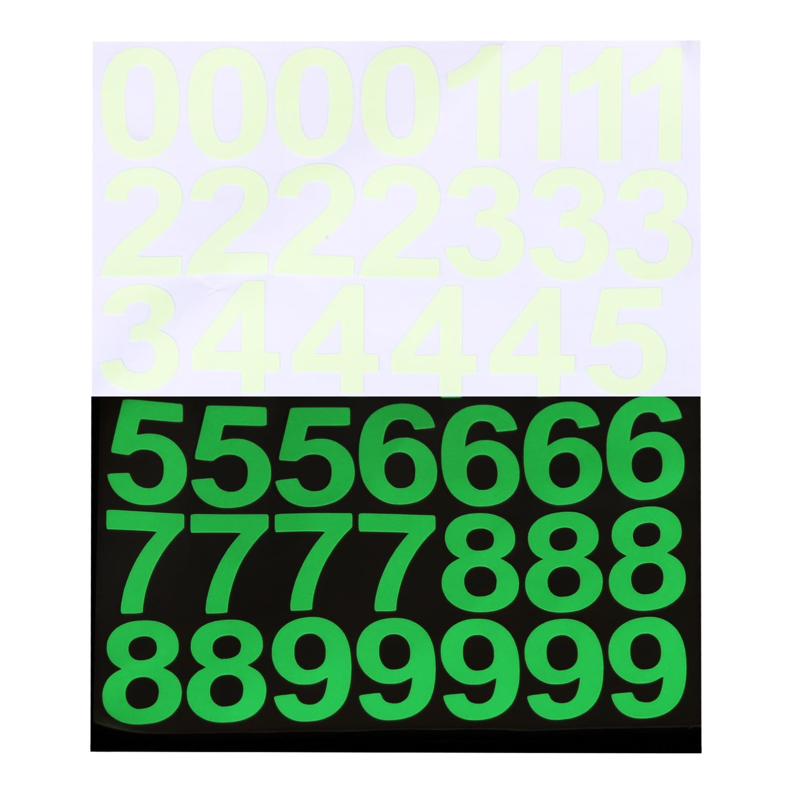 – sourcing map 42 Pcs Glow in The Dark Number Decals Decor, Green Luminous Adhesive Wall Stickers, 3D Glowing Stickers for Ceiling Bedroom Bedding Room Decoration