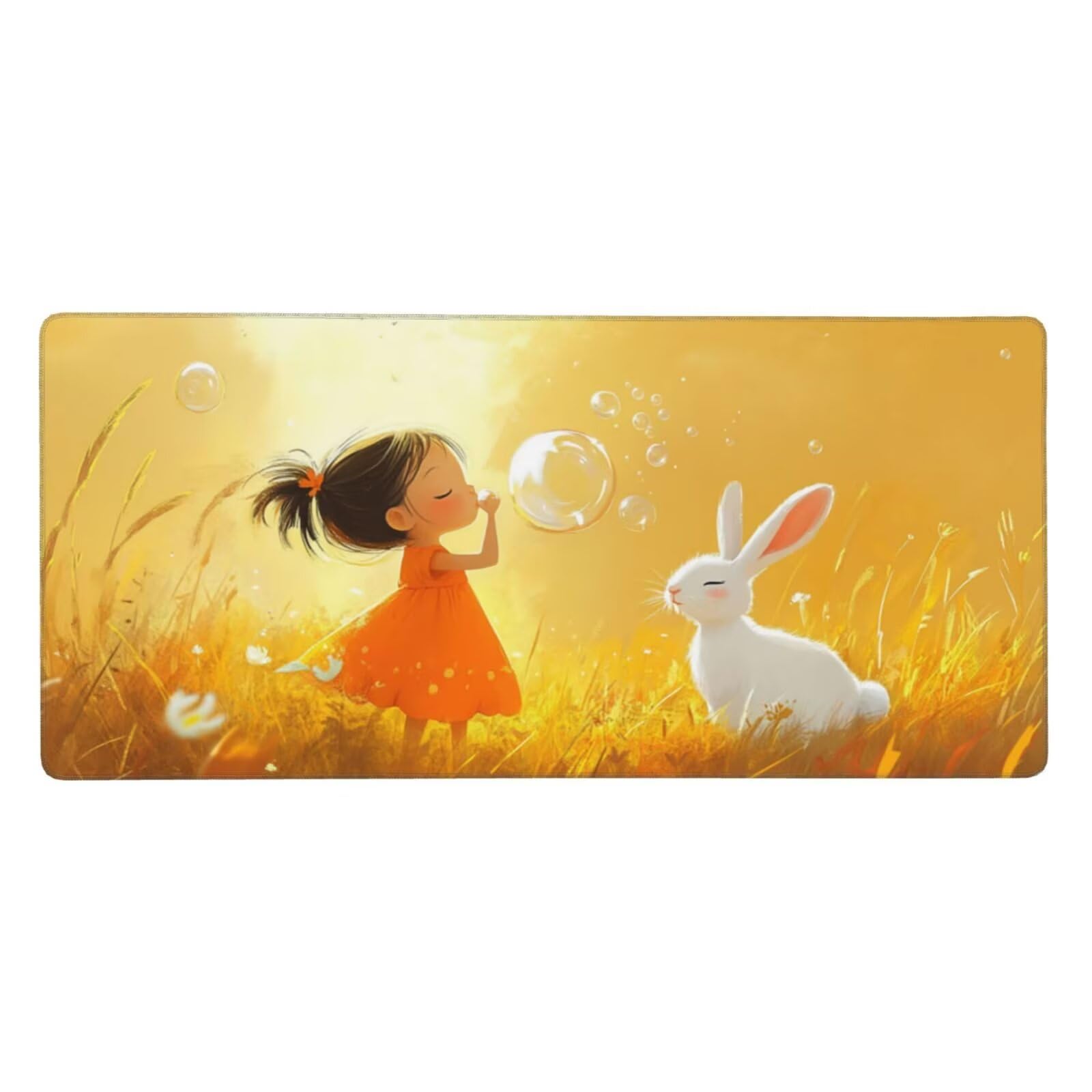 Podkładka pod mysz XXL 1200 x 600 x 3 mm podkładka pod mysz dziewczęca podkładka pod mysz królik poprawia precyzję i szybkość, antypoślizgowe wodoodporne, szyte krawędzie, akcesoria do gier, komputer