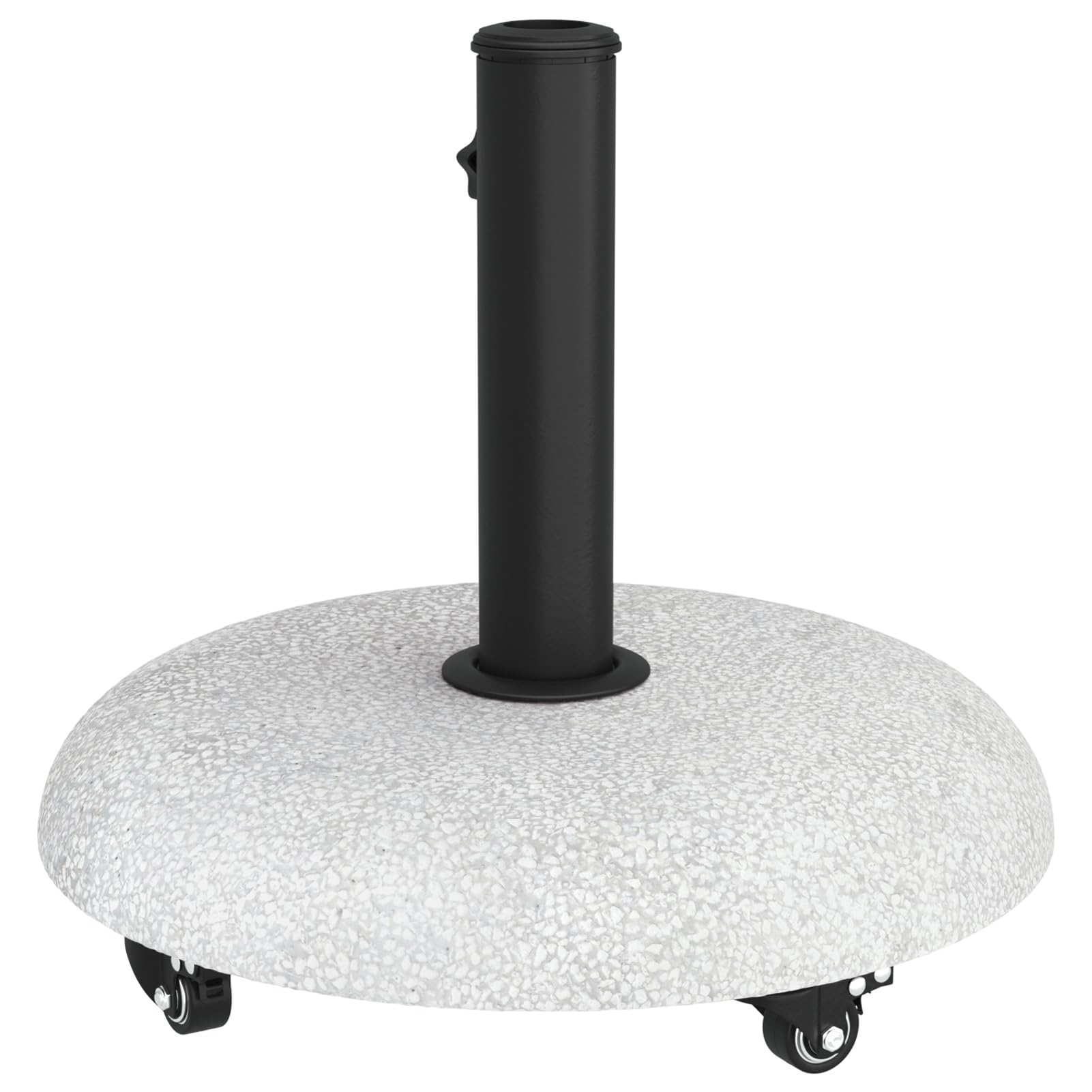 Gecheer Base de parasol avec roulettes pour bâtons de parasol de 37/42/52/58 mm, gris clair, en béton, pour terrasse, café, piscine
