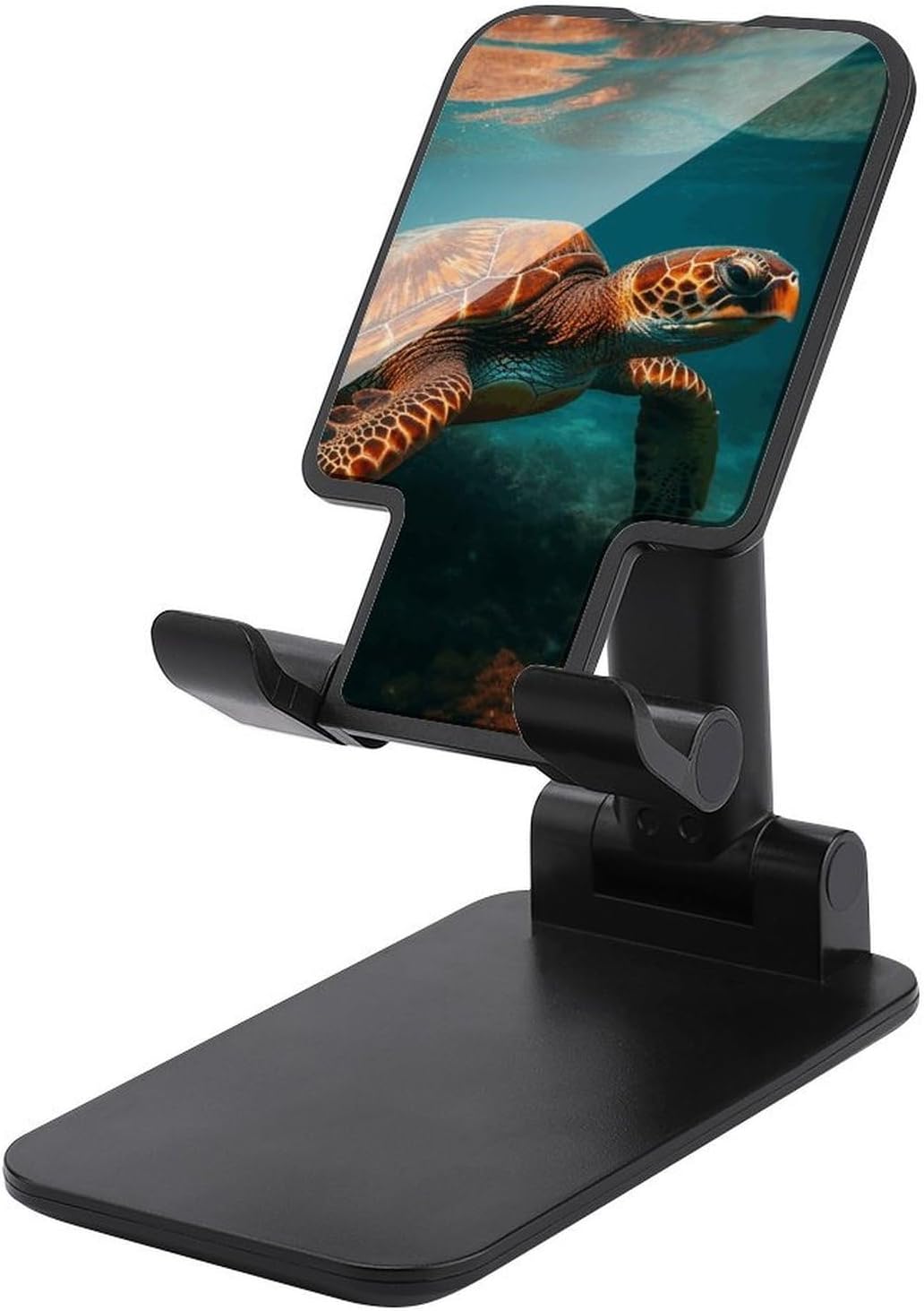 Sea Turtle Swimming Foldable Phone Stand for Desk Taller Stand