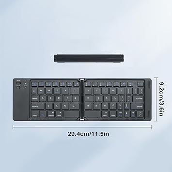 Foldable Keyboard – Compact Wireless Typing Device | Wireless Folding Keyboards | Mini Wirelesss Keyboard For Travel Office Home Tablet Smartphone Laptop And Daily Productivity Use