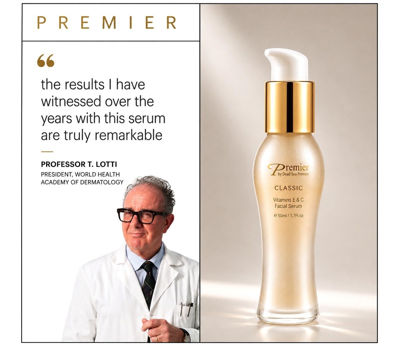 Premier Dead Sea Vitamin C Face Serum, Brightening Formula, 1.7 Fl Oz