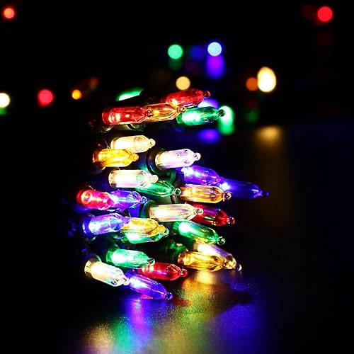 Miniatura 7 de Brizled - Luces para árbol de Navidad que cambian de color, 100 luces LED de 33 pies, conectables, 12 modos, color blanco cálido y multicolor, con