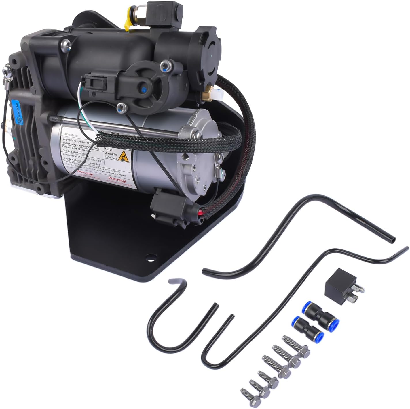 LR015303 Air Suspension Compressor Pump & Relay Replacement for AMK Style, Replacement for Land Rover LR3 2005-2009, LR4 2010-2014, Range Rover Sport 2006-2013 (4 Pins Connector)