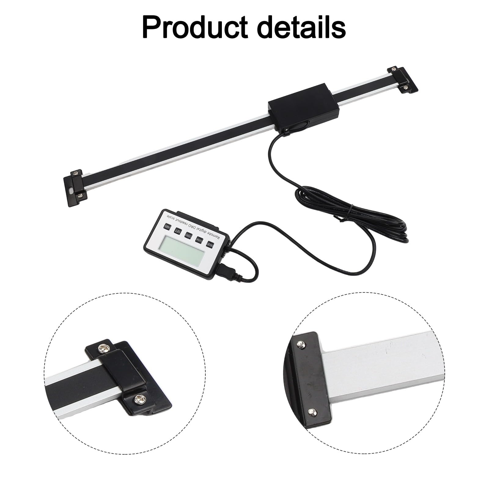 For DRO Remote Digital Readout Linear Scale External Display 0-300mm Range 0.01mm Accuracy with LCD Screen for Tours and Machines-Tools, Black