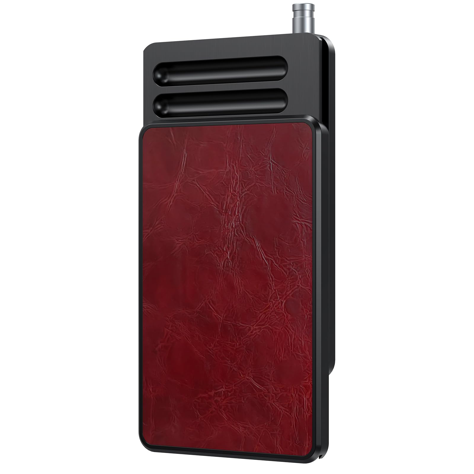 8 Compartment Organize Box with Built Alloy Straw, Red Black Storage Box