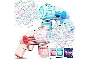 Bubble Gun For Kids, 2 Pack Leak Proof Bubble Guns With Colorful...