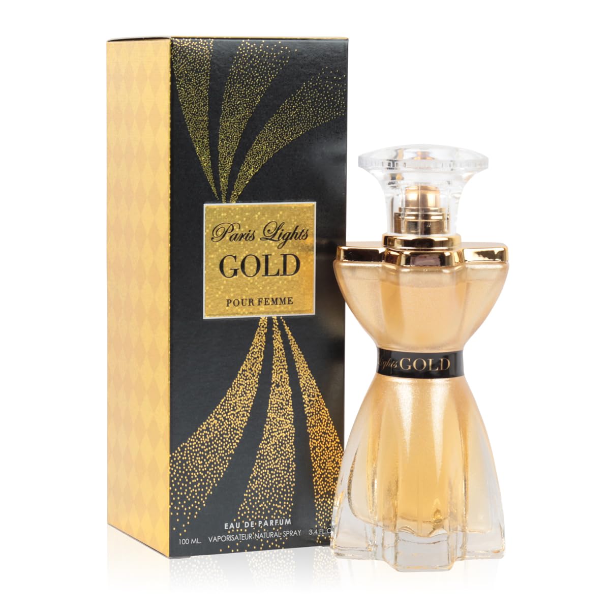 Paris Light Gold Perfume for Women – Sweet Powdery Vanilla Eau de Parfum – Warm Floral Everyday Scent – 100ml / 3.4 fl oz