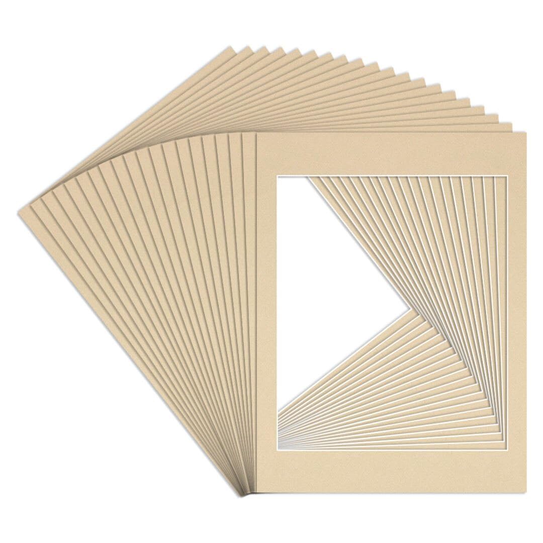 Procut Global 16x12" Ivory Picture Mounts to Fit 12x10" Aperture - Precision Cut Cardboard Photo Mount - Ideal for Frames, Prints, Artwork & Certificates - Sizes & Colours Available - 20 Pack