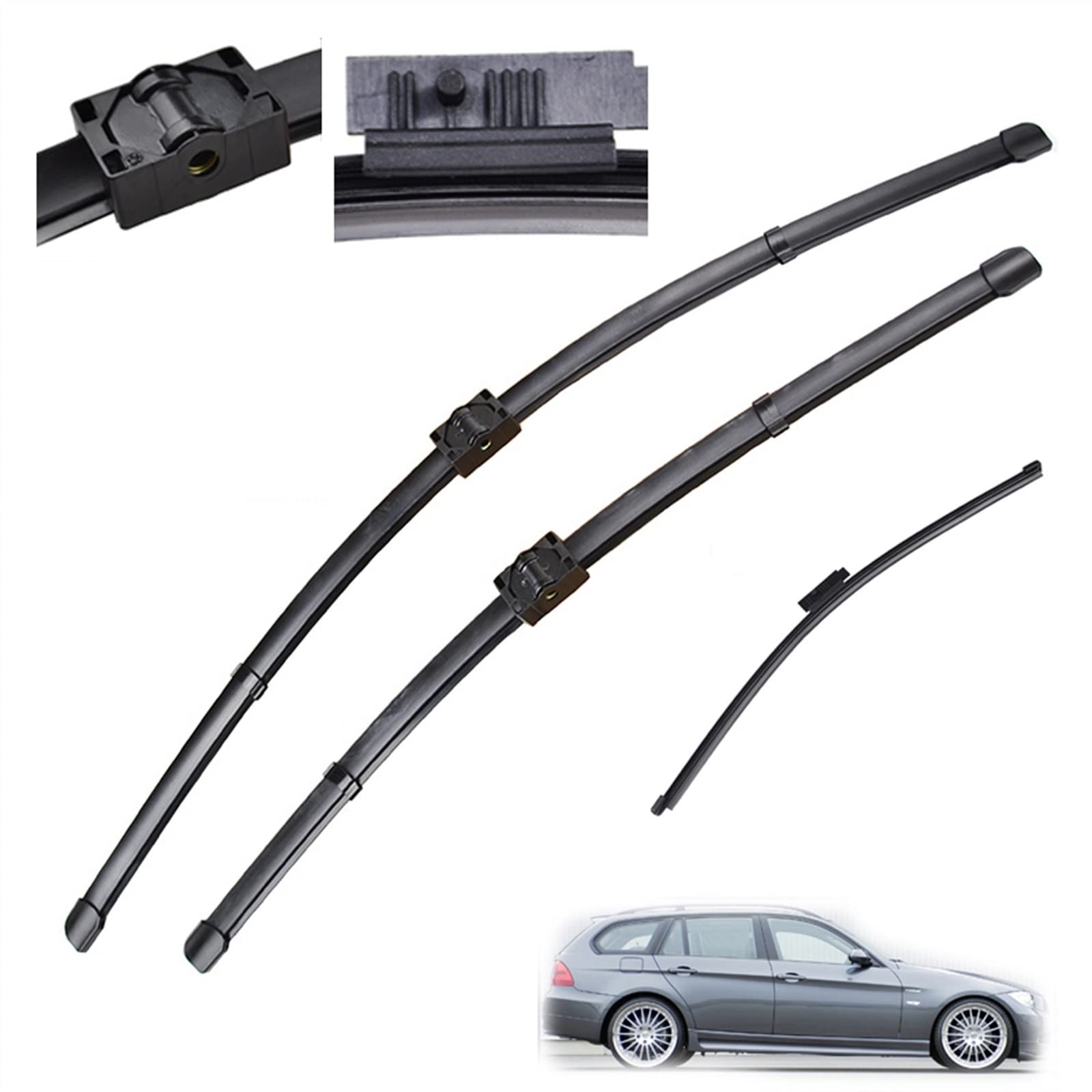 WITTSY Parti Tergicristalli 24 "19" 14 "RHD E LHD Anteriore E Posteriore Tergicristallo Spazzole per Parabrezza per Parabrezza per BMW Serie 3 E91 2005-2009