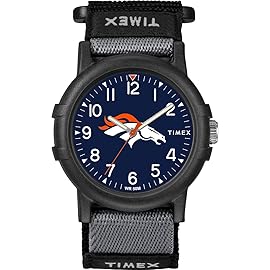 Timex NFL Recruit 38mm Watch - Denver Broncos with Black Fabric Strap