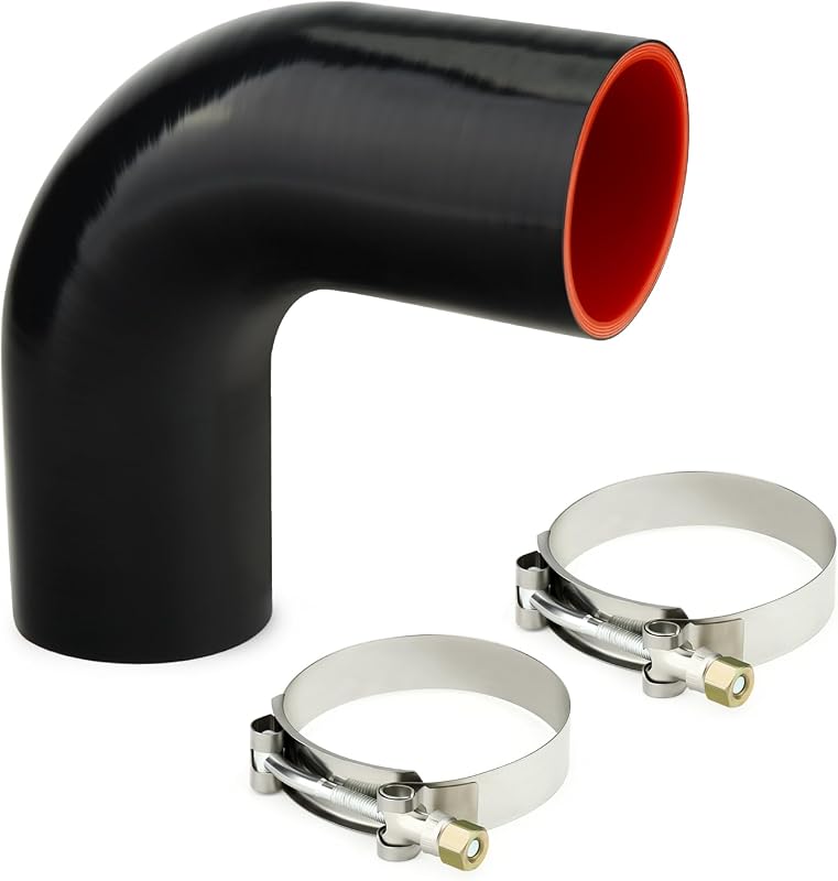 Mangueira de silicone em cotovelo 90° GASHER 2,5" de diâmetro interno, 160 mm – 2 abraçadeiras T-Bolt