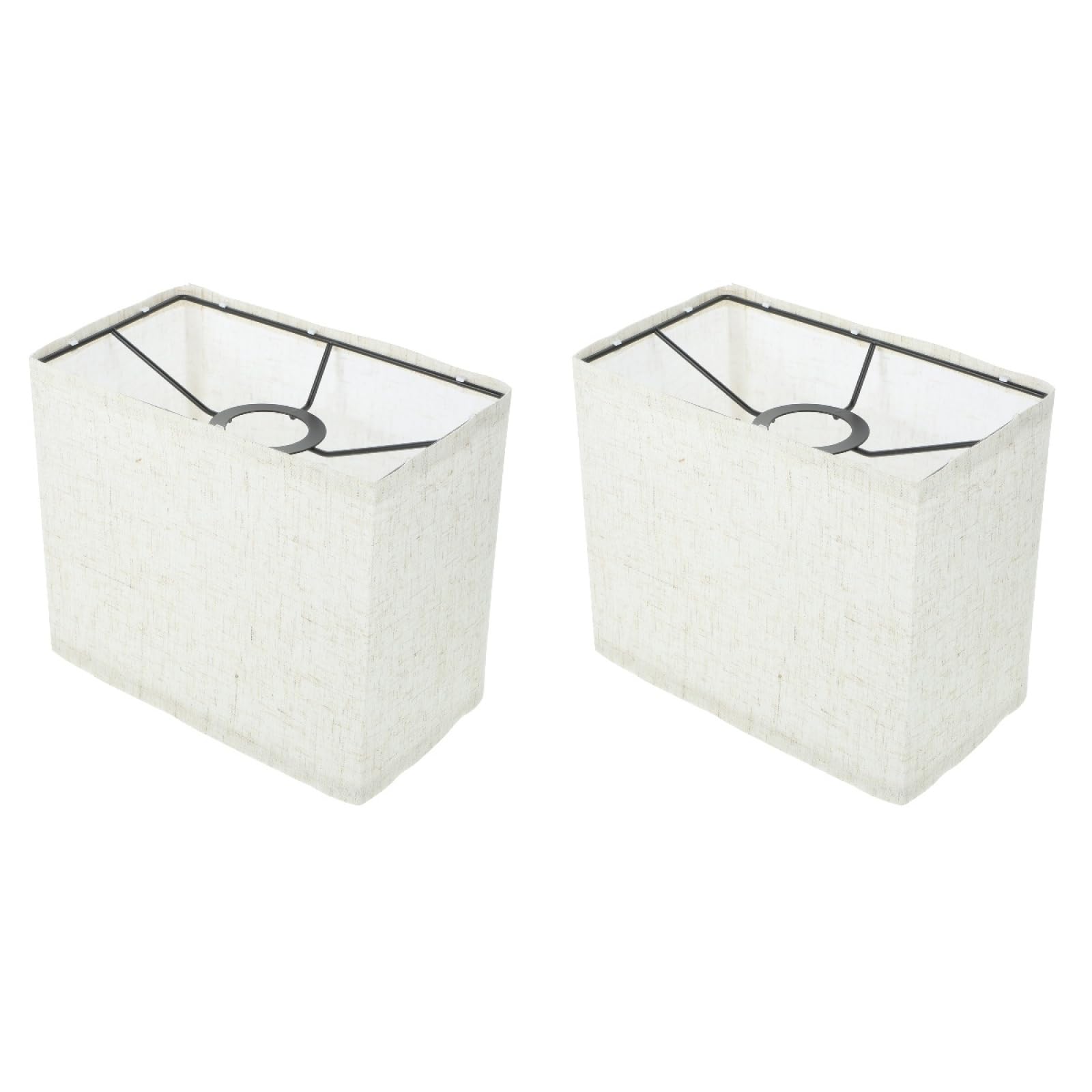 HOMSFOU Pantalla De Lámpara Rectangular Beige De Lino Para Decoración Interior Sombra Para Mesa Y Pie Ideal Para Dormitorio Y Sala De Estar Juego De 2 Piezas