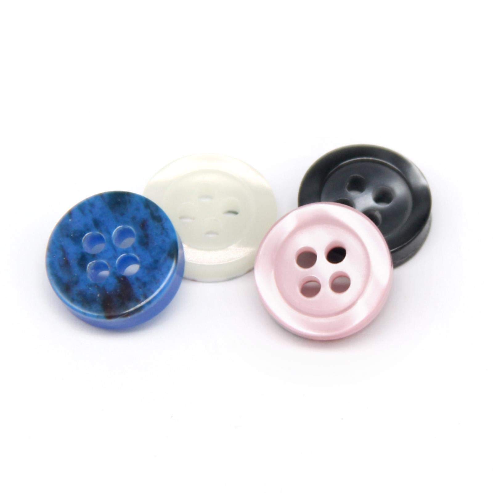 30 szt. 4-otworowe guziki z imitacji muszli żywicy do szycia koszul odzieżowych, ręcznie robione akcesoria DIY(Blue,11mm)
