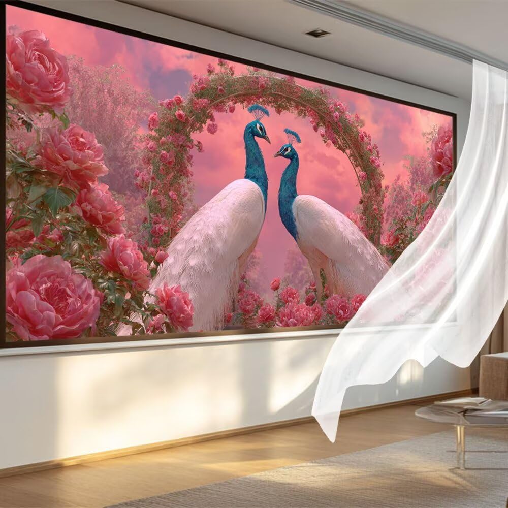 Diamentowe malowanie paw diamentowe rysunki diamentowe 80 x 180 cm, obraz diamentowy pełny zestaw do haftu krzyżykowego DIY mozaika kryształ malowanie według numerów, dekoracje ścienne prezenty kwiaty
