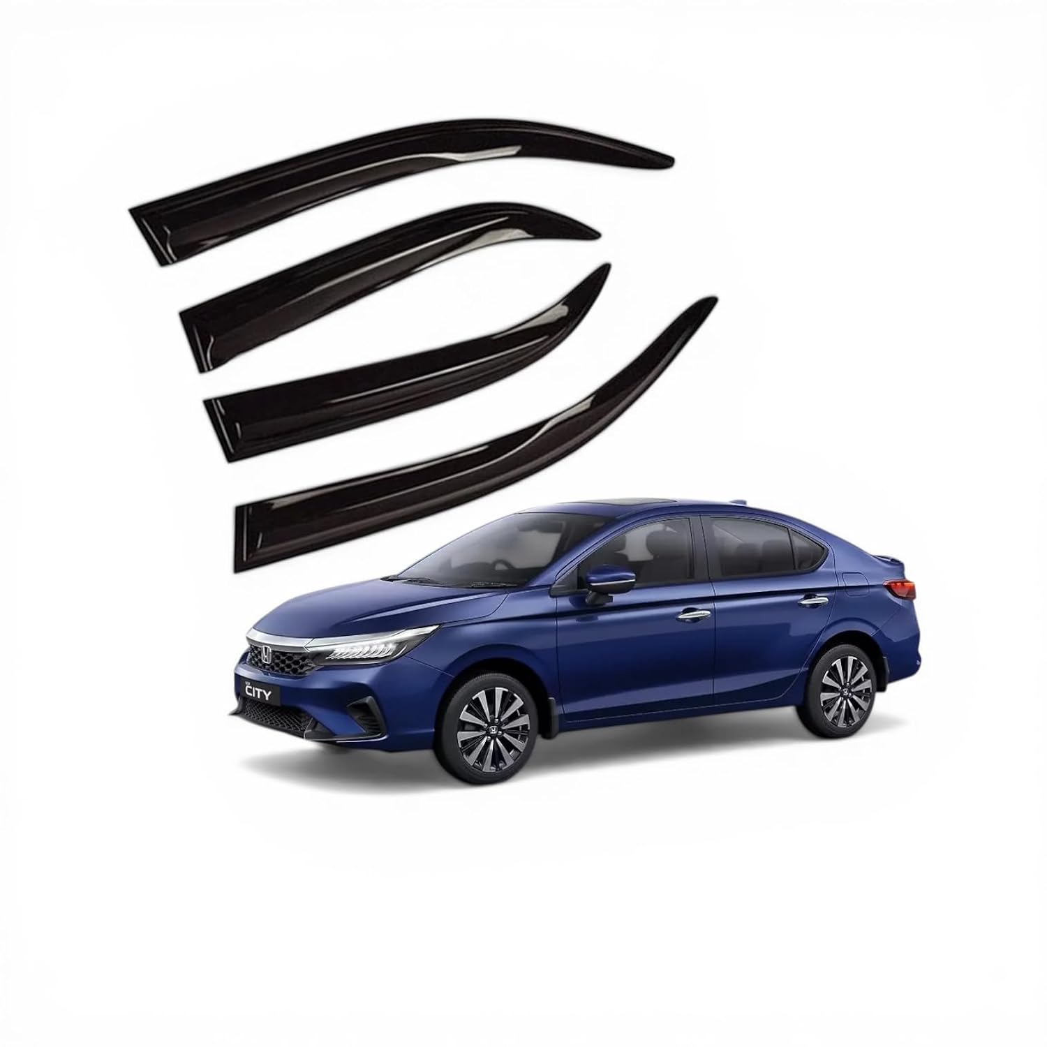 GENFRID Unbreakable Car Window Door Visor | Car Rain Wind Door Visor | Window Wind Deflector for Honda City ID-Tek (Set of 4) - Review, Price and Buying Guide