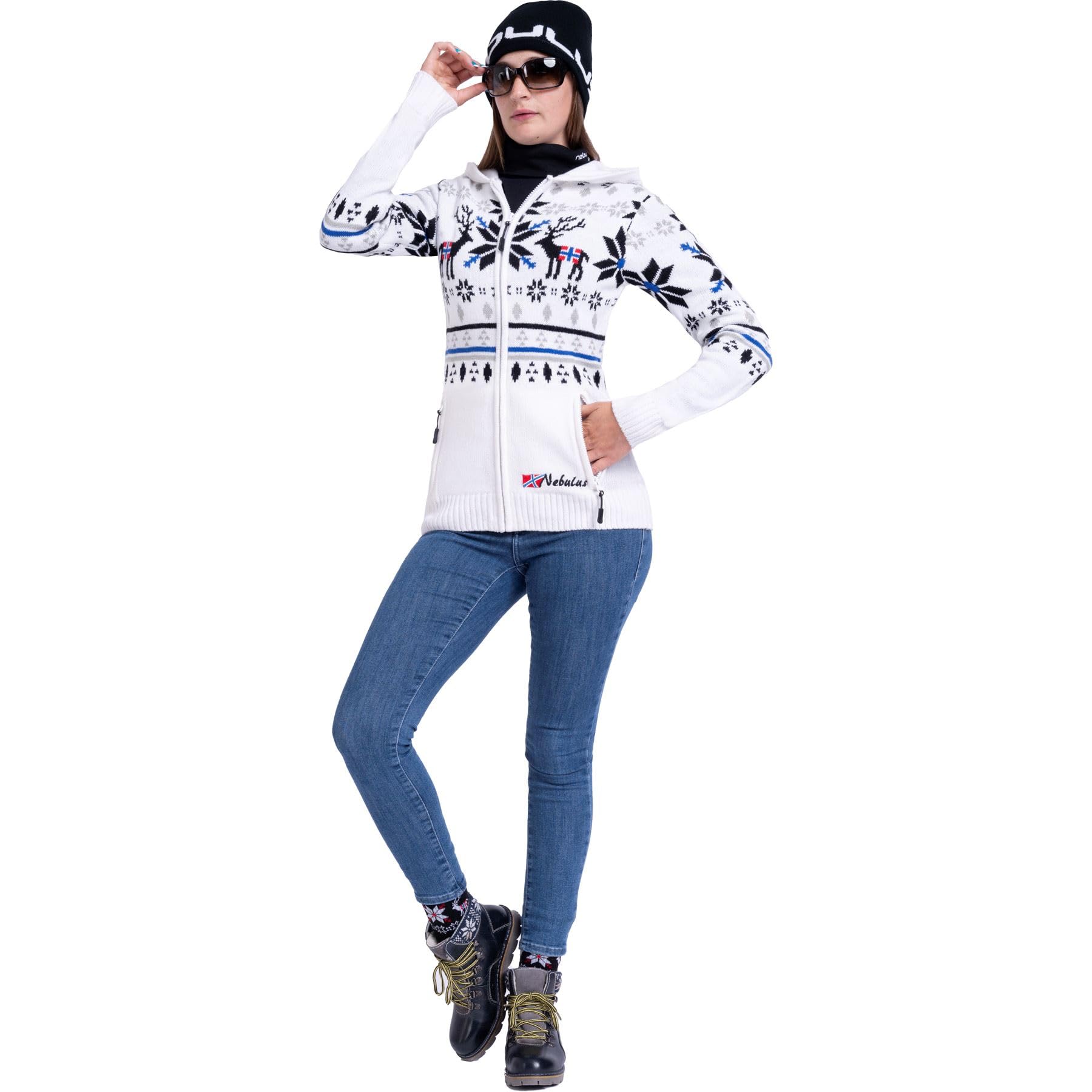Nebulus Damen Jacke NORMAX, mit Kapuze, schicker Pullover im Norweger-Style