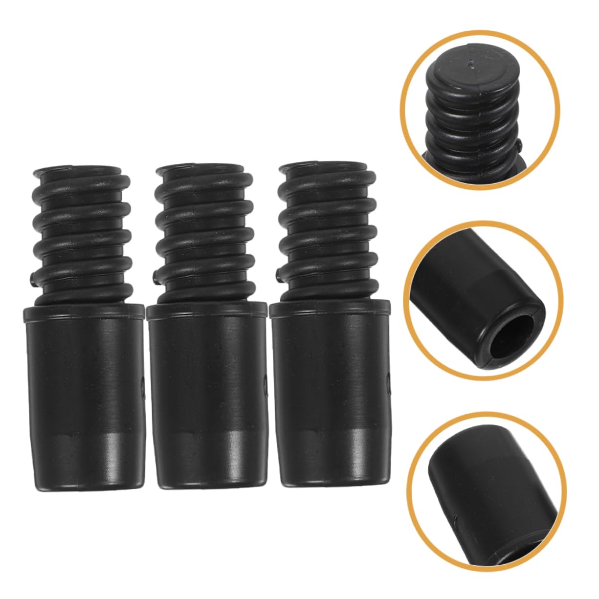 BUTIFULSIC 2sets Broom Handle Threaded End Adapter Mop Rod Threaded Tip Repair Kit for Mop Pole Replacement 3pcs*2