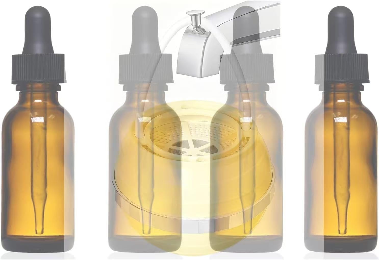 Amber Glass Bottles with Droppers Bottles - Essential Oils Bottles for Health, Personal Care & Beauty (4 Pack, 2 oz)