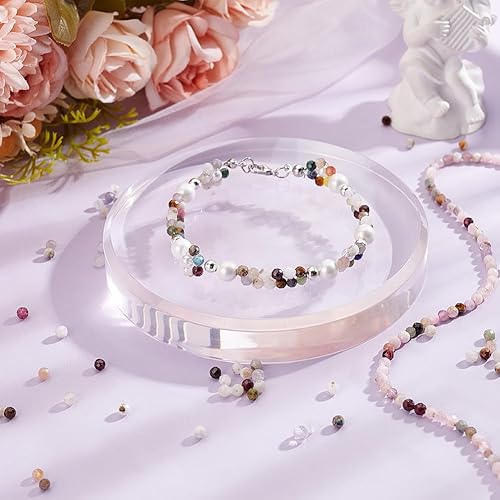 Miniatura 5 de arricraft 5 hebras de cuentas de piedra natural, cuentas sueltas de 0.3 a 0.3 pulgadas, cuentas redondas coloridas de piedra auténtica para hacer