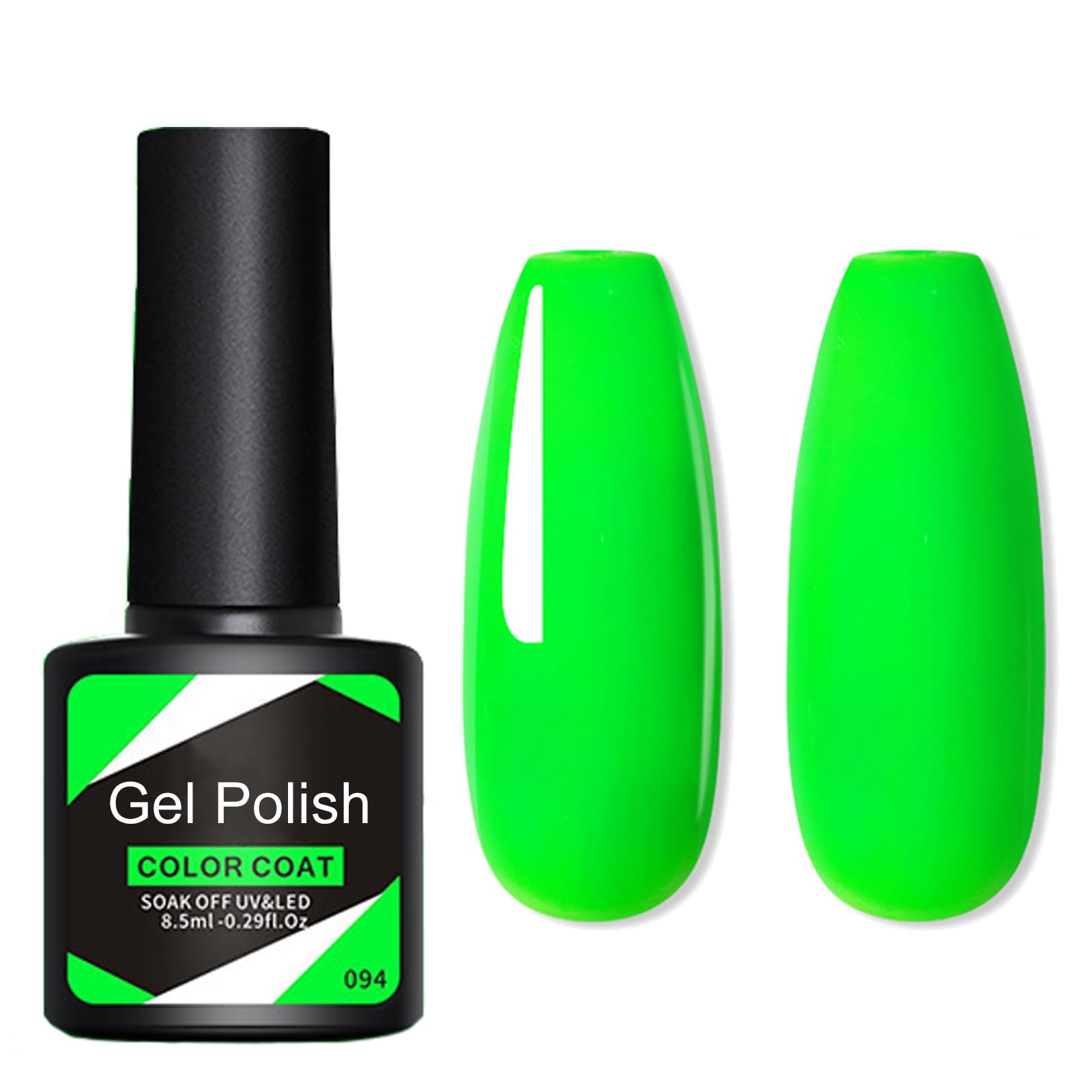 EONFAVE Neon Green Gel Nail Polish - Green Nail Gel Polish - Bright Green Hot Green Nail Varnish - Soak-Off UV LED Nail Polish for Nail Art Manicure