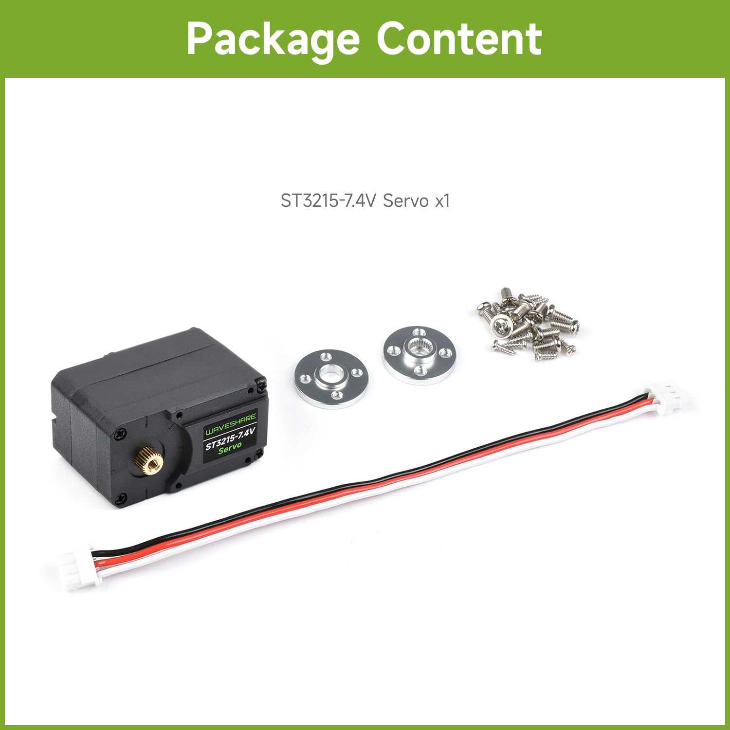 Waveshare ST3215 Series Serial Bus Servo, High Precision And Torque, With Programmable 360 Degrees Magnetic Encoder, Two-Way Feedback, Servo/Motor Mode Switchable, 19.5kg.Cm@7.4V Torque