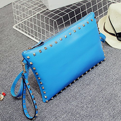 Mme embrayage sac messenger enveloppe à rivets cloutés mode