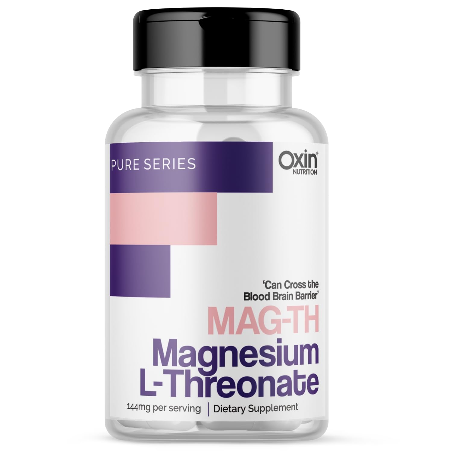 [BRSRAAIOAFYAOF3J] Oxin Nutrition Magnesium L-Threonate (MAG-TH) 144mg – Advanced Brain Health Supplement for Cognitive Function, Memory, and Focus – Supports Relaxation & Healthy Aging (60 Capsules)