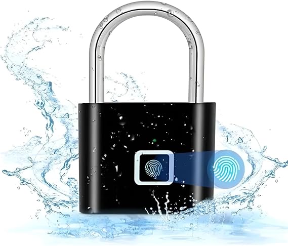MOBEE Akıllı Parmak İzi Kilit Şarjlı Asma Kilit IP65 Su Geçirmez Anahtarsız Güvenlik Kilidi MKMP-0057
