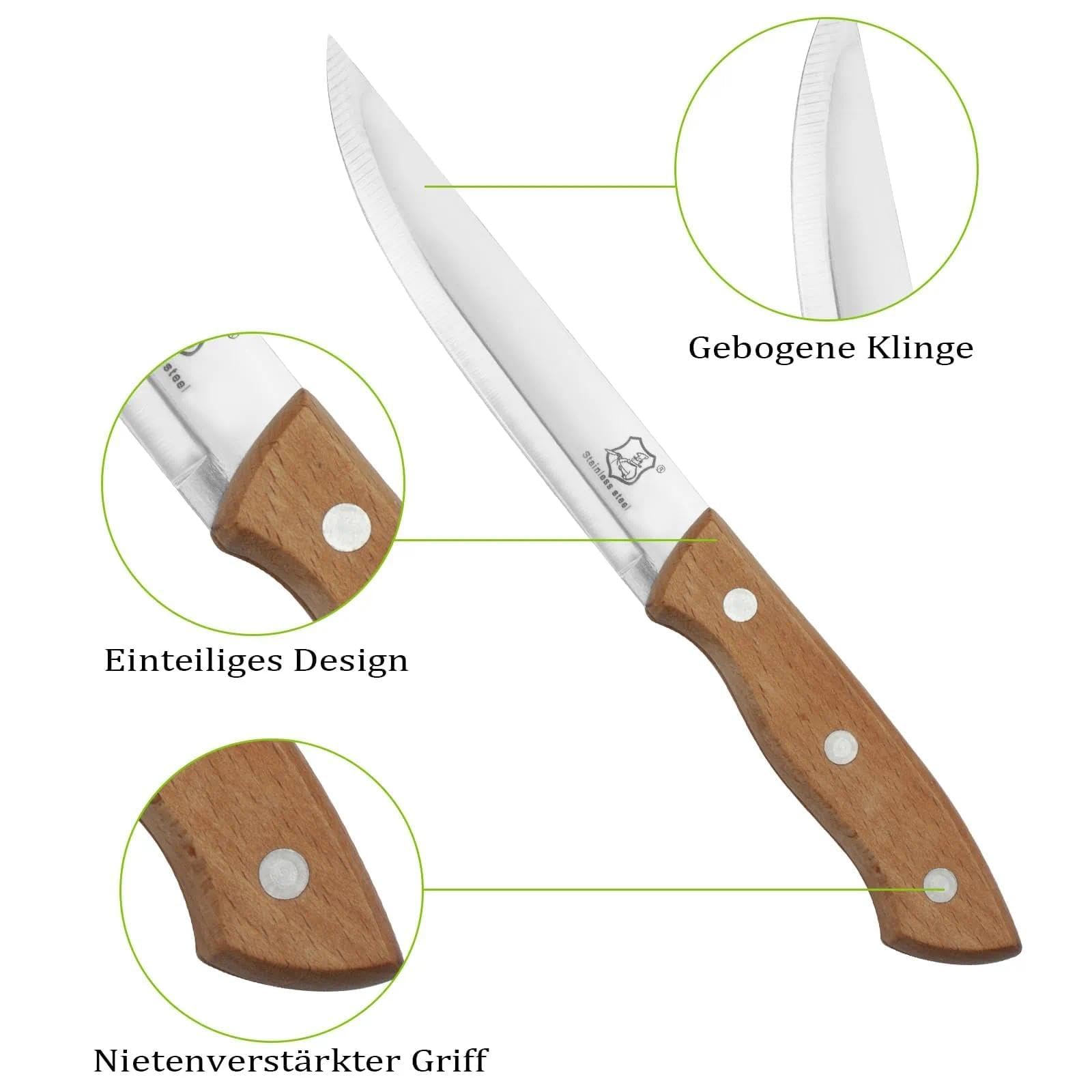 Zestaw 2 noży do obierania, nóż kuchenny, do owoców i warzyw, ostry nóż do warzyw i owoców ze stali nierdzewnej z ergonomicznym drewnianym uchwytem do krojenia owoców i warzyw