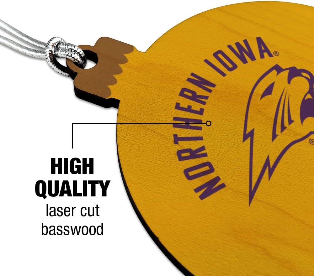 GRAPHICS & MORE Northern Iowa Panther Wood Christmas Tree Holiday Ornament - Image 3