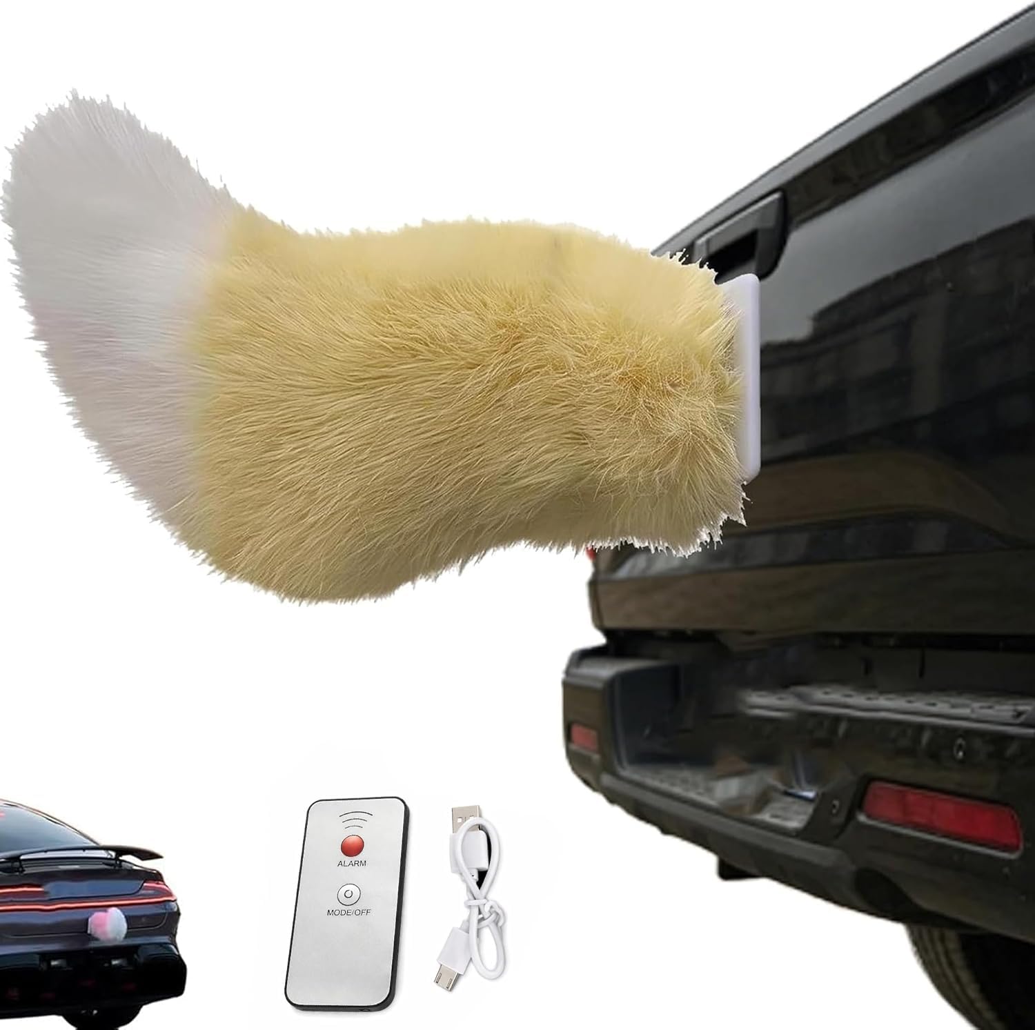 Wagging Tail For Car | Remote Control Electric Furry Car Tail | Moving Fox Tails For Cars Trunk | Cute Plush Exterior Accessories | Handmade Rechargeable Auto Swing Charm Decor