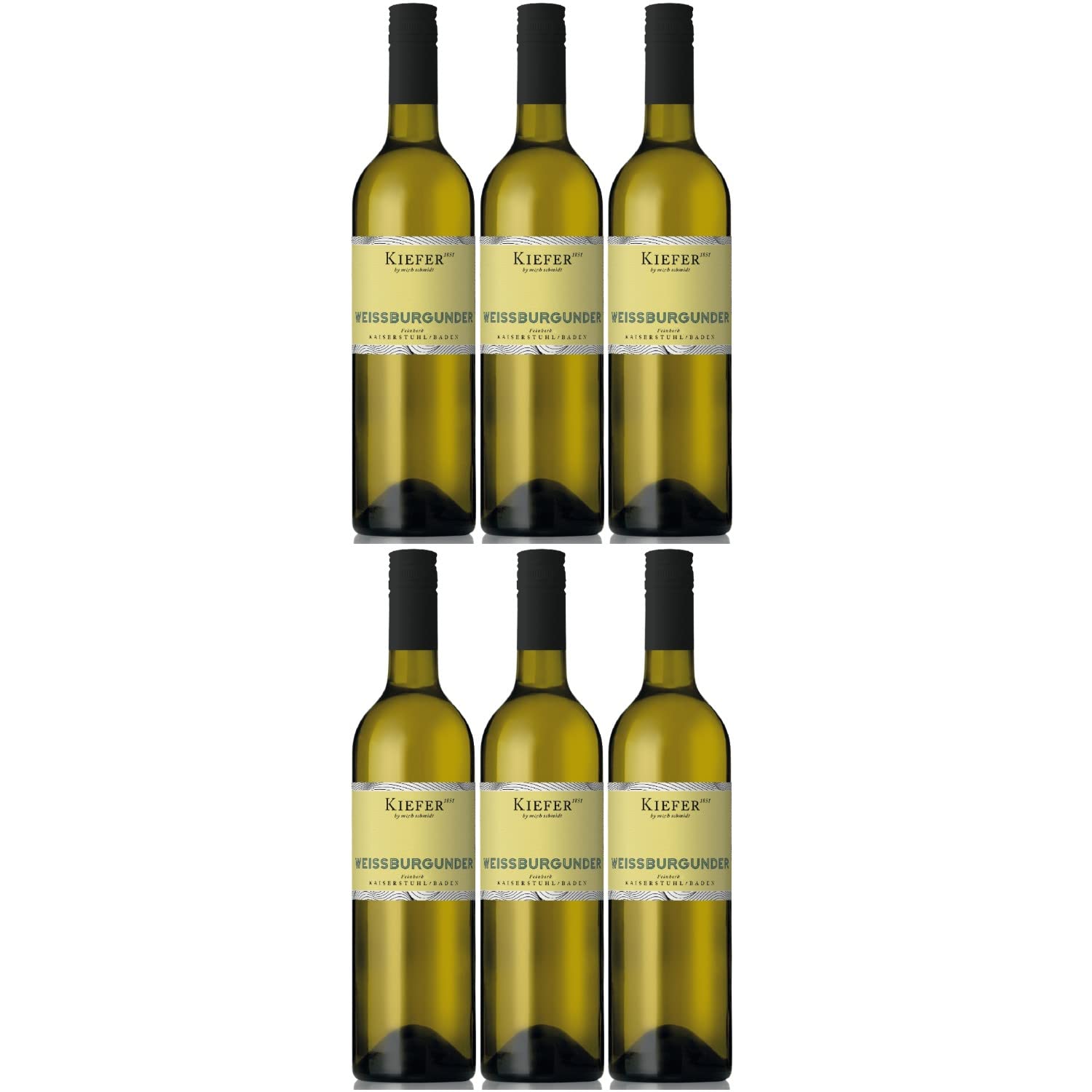 Weingut Kiefer Freche Kaiserstühler Weißburgunder QbA Weißwein Wein Feinherb Deutschland I Visando Paket (6 x 0,75l)