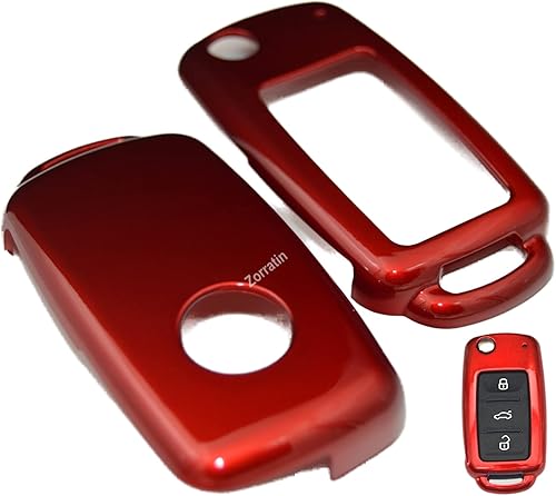 Rmote - Funda para llavero Volkswagen VW Passat CC Tiguan Touareg Eos Golf GTI Jetta Beetle Rabbit 3 botones plegable