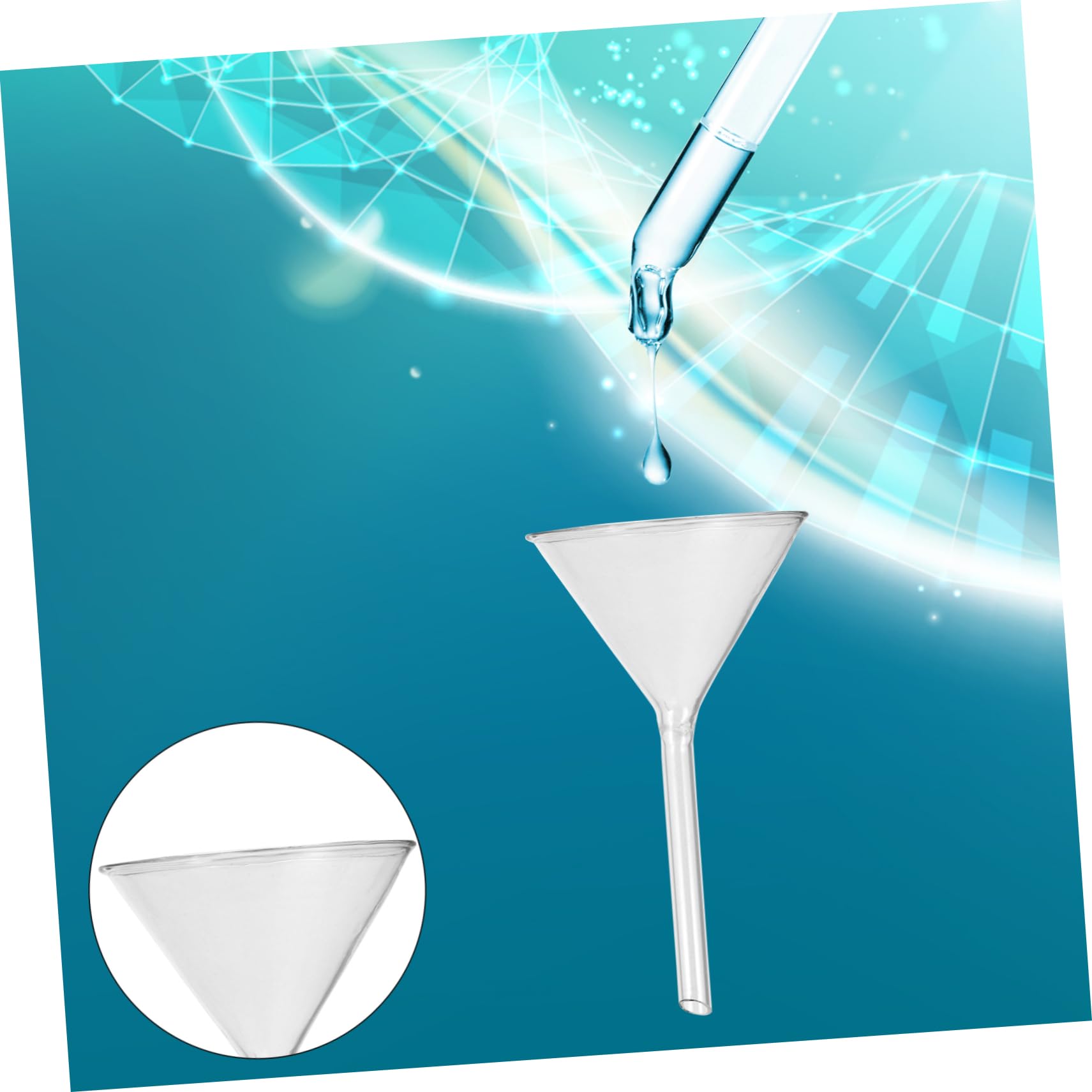 Amosfun 8 Piezas embudo botellas de agua material de laboratorio herramienta multiusos experimentos colador equipos de laboratorio herramienta resistente a la temperatura Vidrio