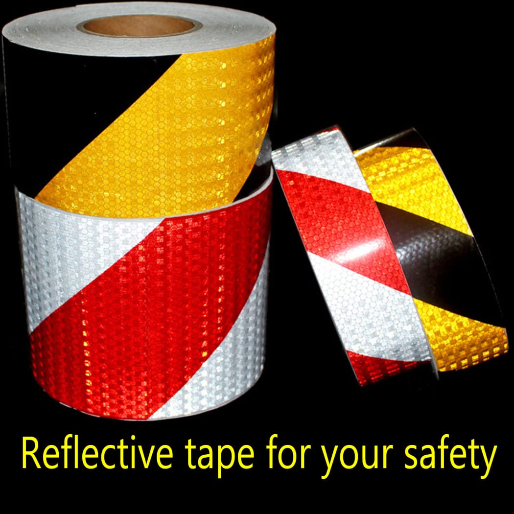 Taśma odblaskowa, Taśma odblaskowa Taśma ostrzegawcza Nocna taśma samoprzylepna Naklejka zewnętrzna 10 cm×50 metrów(Black and Yellow)