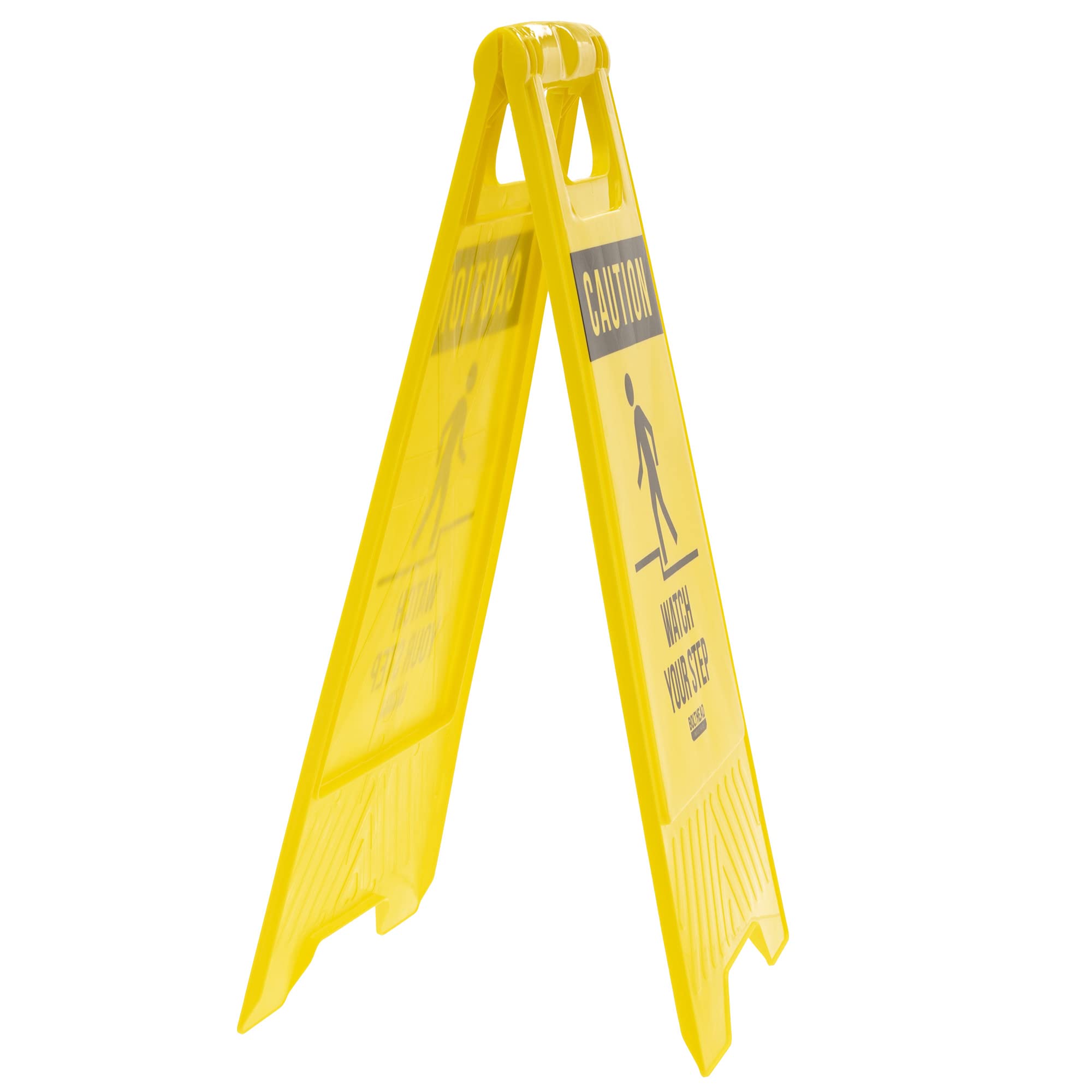 Tandefio Edelstahl-Warnschild „Watch Your Step“ – Doppelseitig, Faltbar, 4 Kg, Für Nasse Böden, 2 Stück