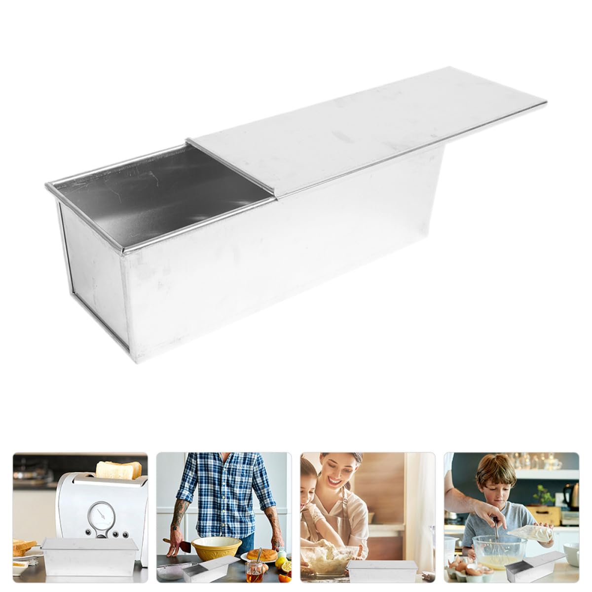 Backform für Brotkasten aus Aluminiumguss Stabile Metall Kastenform mit Deckel Toastform zum Backen von Sandwichbrot und Kuchen im Ofen