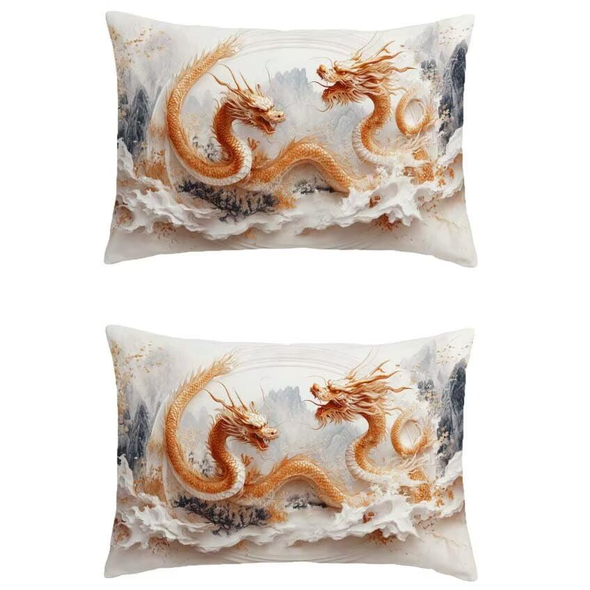 Housse coussin 60x90cm lin orange brûlée imperméable haut de gamme décoration maison