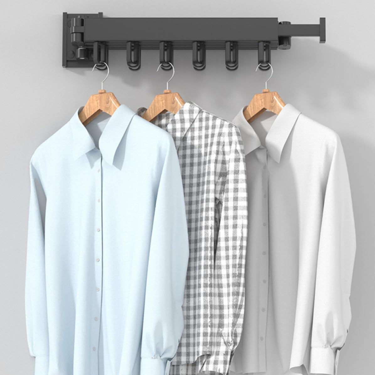 Wandmontierter Wäscheständer aus Zinklegierung Zusammenklappbar und Stabil Faltbares Design für Badezimmer und Wohnzimmer Platzsparender Wäschetrockner