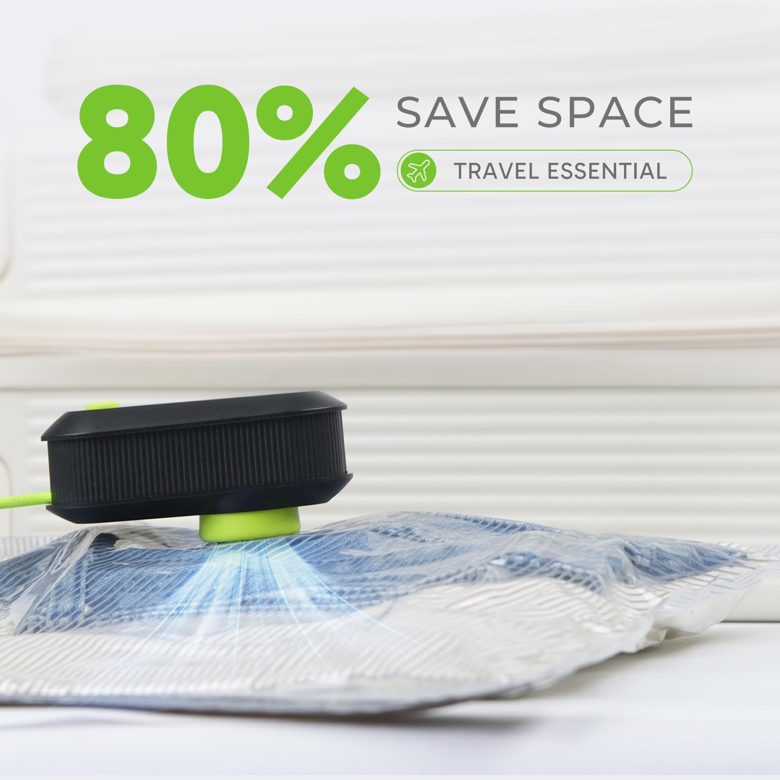 Vacbird 12 Stück Vakuumbeutel für Reisen mit USB-Pumpe, Kompressions-Reise-Vakuumbeutel