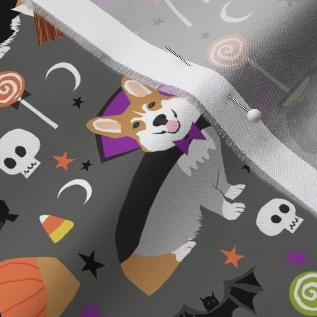 Spoonflower Fabric - Corgi, Halloween, Pet, Dog, Costume, Corgis, Tricolored Corgi, Printed on Organic Cotton Sateen Fabric by The Yard - Sewing Quilting Apparel Home Decor