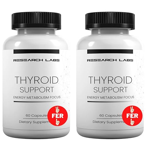 Research Labs Thyroid Support + Iodine Supplement - Energy, Metabolism,
