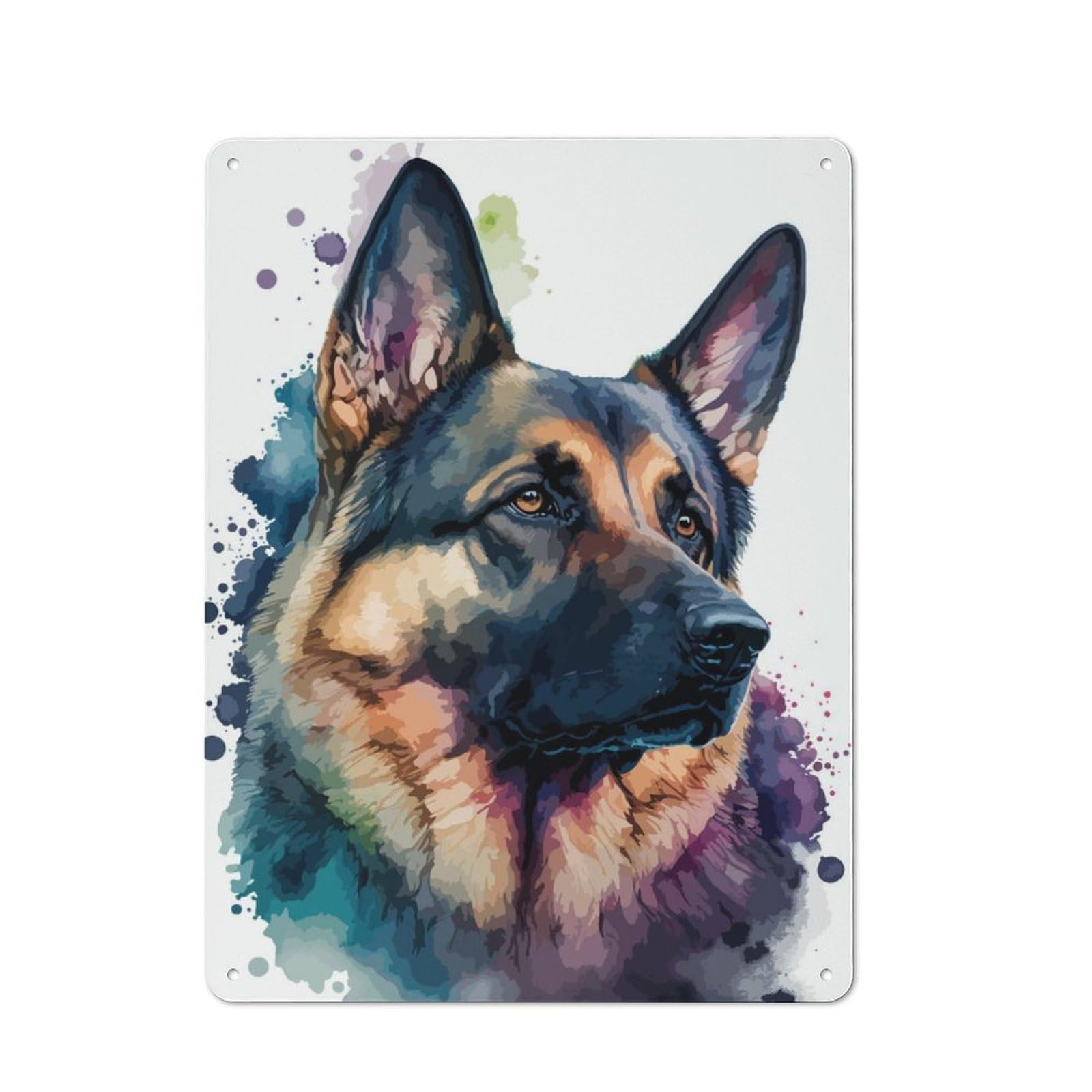 Junmoney German Shepherd Metal Plaque 40X30cm With For Garage Wall, Rustic Decor, For Winter Interiors And Metal Sign Collectors